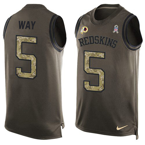 Nike Redskins #5 Tress Way Green Men's Stitched NFL Limited Salute To Service Tank Top Jersey Nike Redskins #5 Tress Way Green Men's Stitched NFL Limited Salute To Service Tank Top Jersey