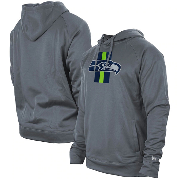 Men's Seattle Seahawks Gray New Era Training Camp Raglan Pullover Hoodie Men's Seattle Seahawks Gray New Era Training Camp Raglan Pullover Hoodie