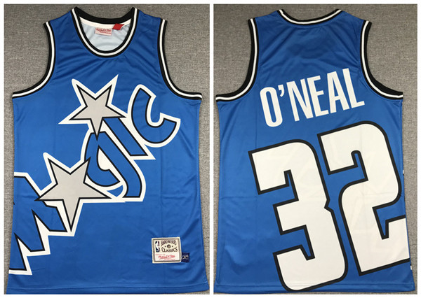 Men's Orlando Magic #32 Shaquille O'Neal Blue Big Face Stitched Jersey Men's Orlando Magic #32 Shaquille O'Neal Blue Big Face Stitched Jersey