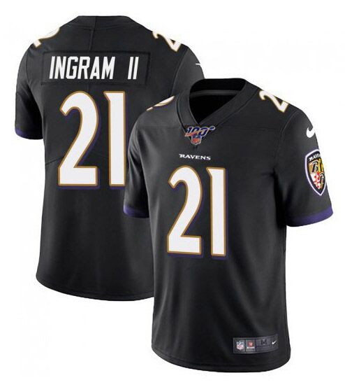 Men's Baltimore Ravens #21 Mark Ingram II Color Rush Black Jersey Men's Baltimore Ravens #21 Mark Ingram II Color Rush Black Jersey