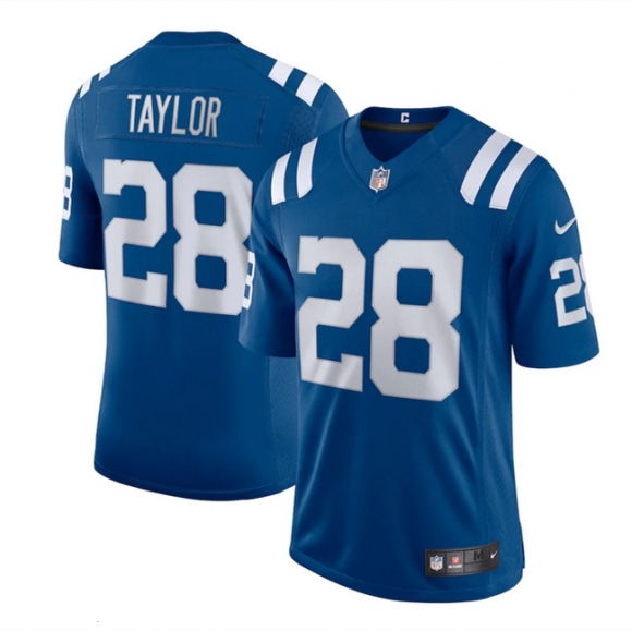 Men's Indianapolis Colts #28 Jonathan Taylor Blue Vapor Limited Stitched Football Jersey Men's Indianapolis Colts #28 Jonathan Taylor Blue Vapor Limited Stitched Football Jersey