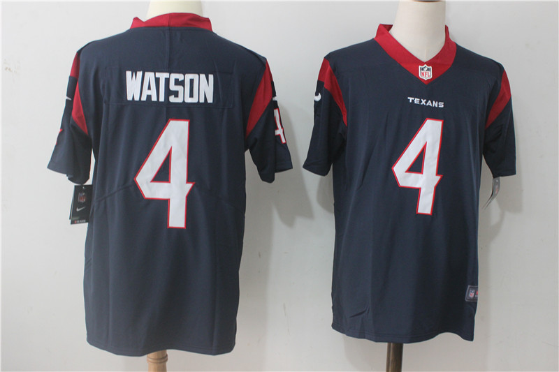 Men's Houston Texans #4 Deshaun Watson Navy Blue Team Color Stitched NFL Vapor Untouchable Limited Jersey Men's Houston Texans #4 Deshaun Watson Navy Blue Team Color Stitched NFL Vapor Untouchable Limited Jersey