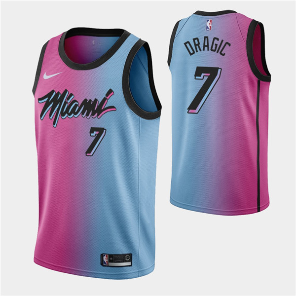 Men's Miami Heat #7 Goran Dragic 2021 Blue/Pink City Edition Vice Stitched NBA Jersey Men's Miami Heat #7 Goran Dragic 2021 Blue/Pink City Edition Vice Stitched NBA Jersey