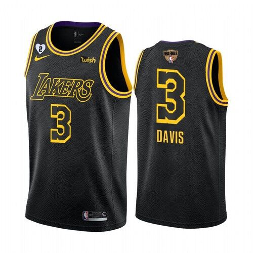 Men's Los Angeles Lakers #3 Anthony Davis 2020 Black NFL Finals Bound With GiGi Patch Stitched Jersey Men's Los Angeles Lakers #3 Anthony Davis 2020 Black NFL Finals Bound With GiGi Patch Stitched Jersey