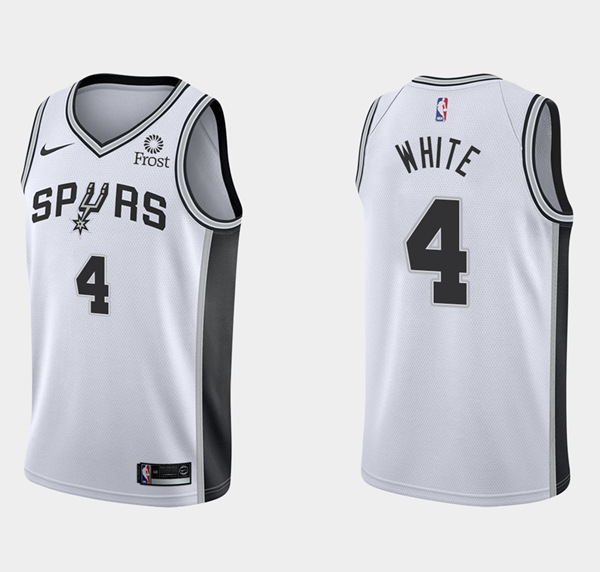 Men's White San Antonio Spurs #4 Derrick Association Edition White Stitched Jersey