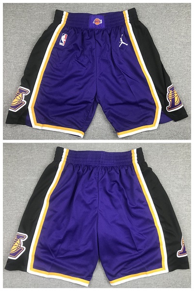 Men's Los Angeles Lakers Black and Purple Shorts (Run Small) Men's Los Angeles Lakers Black and Purple Shorts (Run Small)