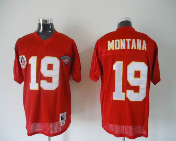 Mitchell & Ness Chiefs #19 Joe Montana Red 75th Anniversary Throwback Stitched NFL Jersey Mitchell & Ness Chiefs #19 Joe Montana Red 75th Anniversary Throwback Stitched NFL Jersey