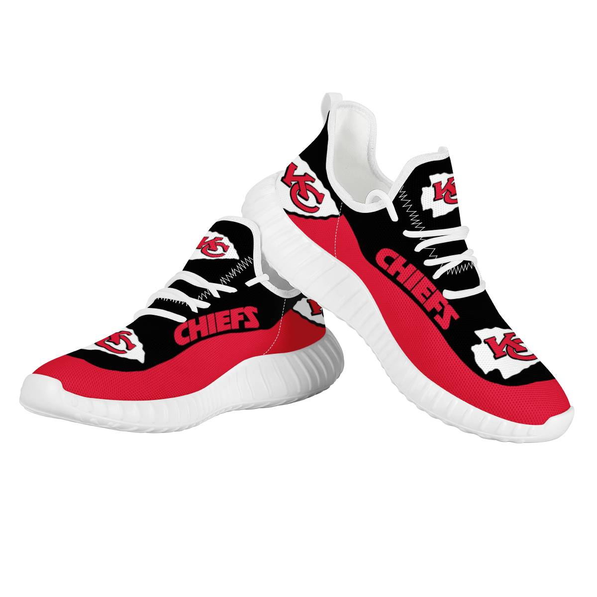 Women's Kansas City Chiefs Mesh Knit Sneakers/Shoes 002 Women's Kansas City Chiefs Mesh Knit Sneakers/Shoes 002