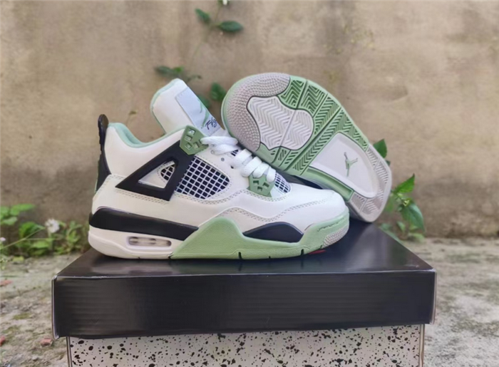 Men's Running weapon Air Jordan 4 Shoes Green/White 0137 Men's Running weapon Air Jordan 4 Shoes Green/White 0137
