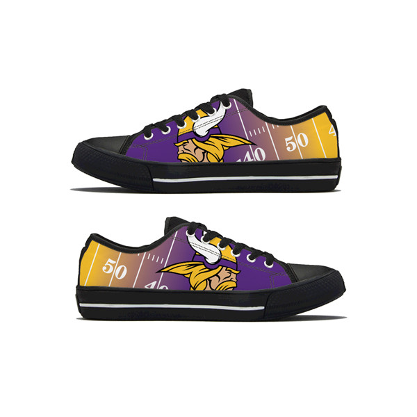 Women's Minnesota Vikings Low Top Canvas Sneakers 019