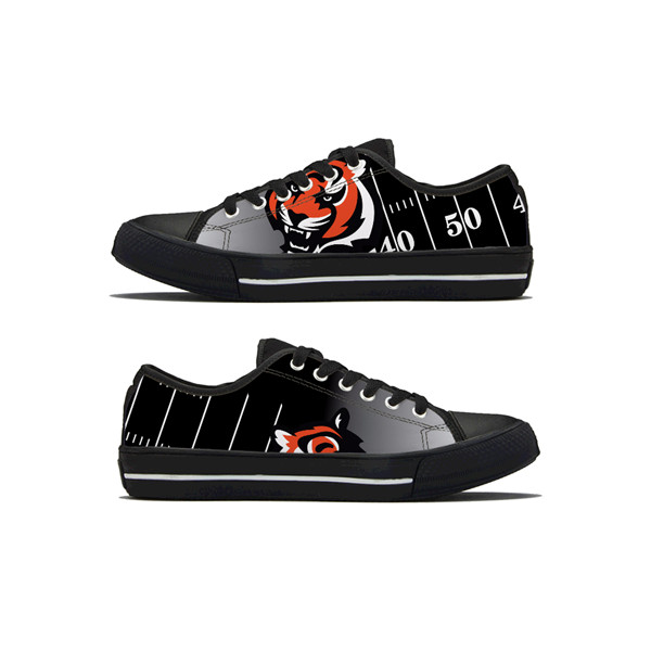 Men's Cincinnati Bengals Low Top Canvas Sneakers 008 Men's Cincinnati Bengals Low Top Canvas Sneakers 008