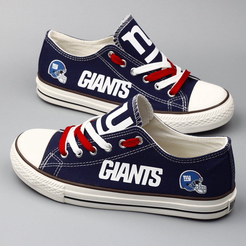 Women's New York Giants Repeat Print Low Top Sneakers 008 Women's New York Giants Repeat Print Low Top Sneakers 008