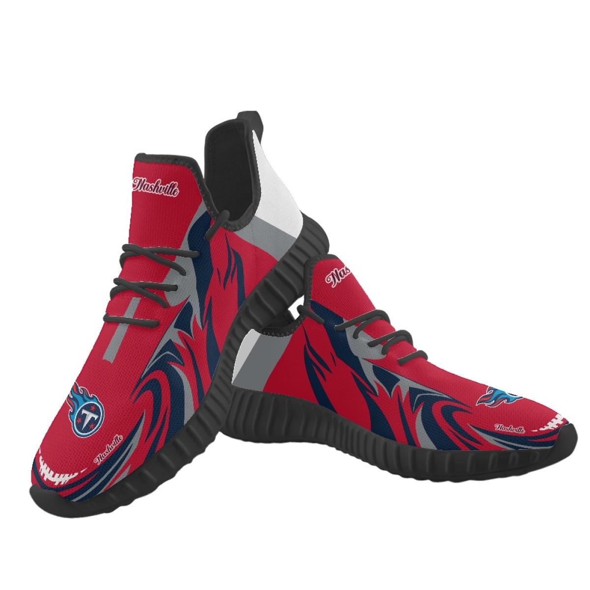 Women's Tennessee Titans Mesh Knit Sneakers/Shoes 008 Women's Tennessee Titans Mesh Knit Sneakers/Shoes 008