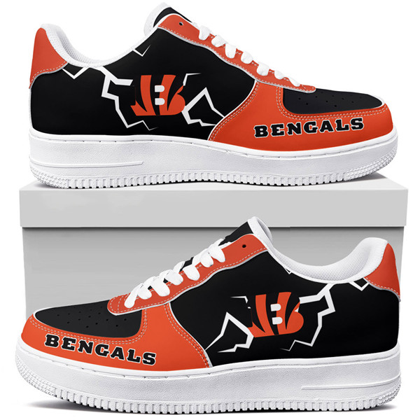Women's Cincinnati Bengals Air Force 1 Sneakers 001 Women's Cincinnati Bengals Air Force 1 Sneakers 001