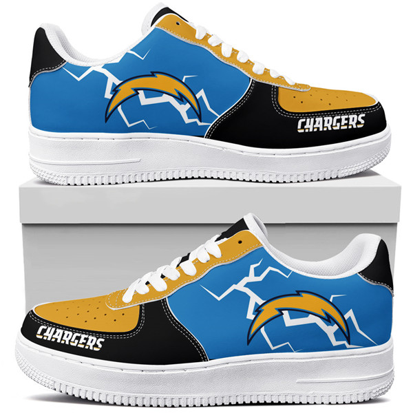 Women's Los Angeles Chargers Air Force 1 Sneakers 001 Women's Los Angeles Chargers Air Force 1 Sneakers 001