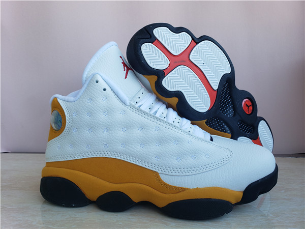 Men's Running weapon Air Jordan 13 White/Yellow Shoes 0132