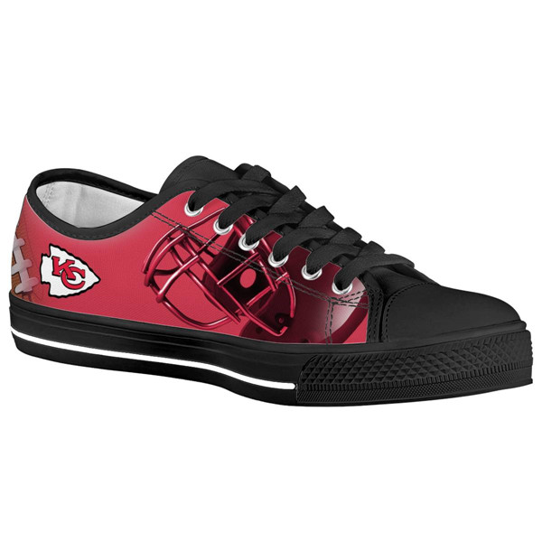 Women's Kansas City Chiefs Low Top Canvas Sneakers 006 Women's Kansas City Chiefs Low Top Canvas Sneakers 006