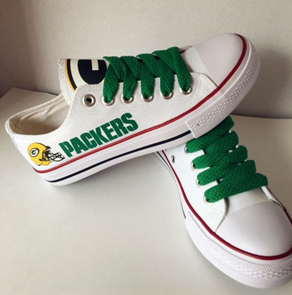 Men's Green Bay Packers Repeat Print Low Top Sneakers 001 Men's Green Bay Packers Repeat Print Low Top Sneakers 001