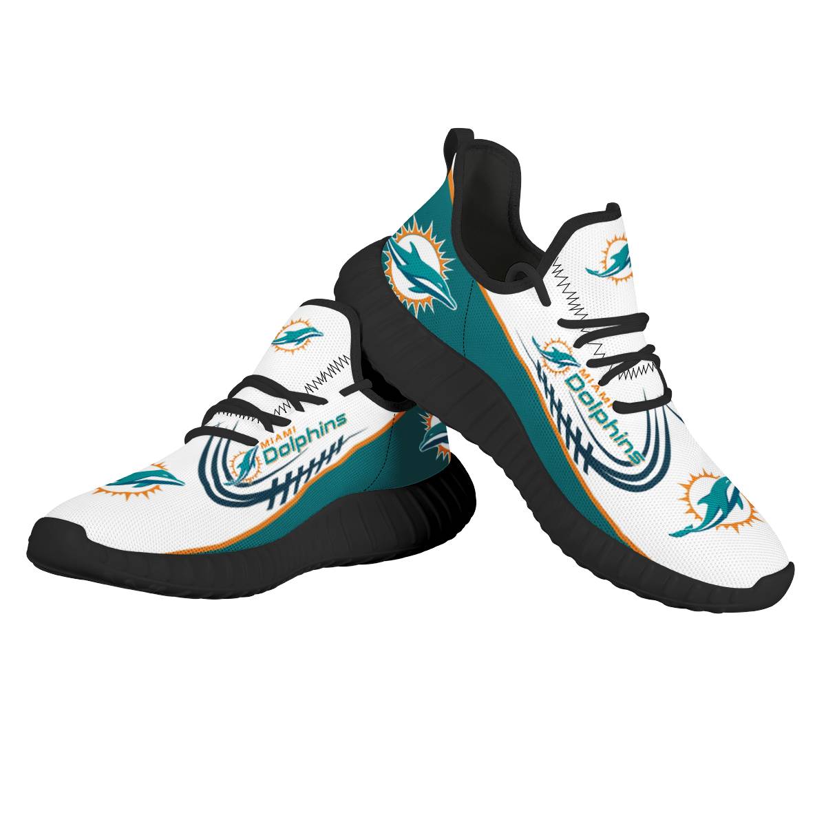 Women's Miami Dolphins Mesh Knit Sneakers/Shoes 003 Women's Miami Dolphins Mesh Knit Sneakers/Shoes 003