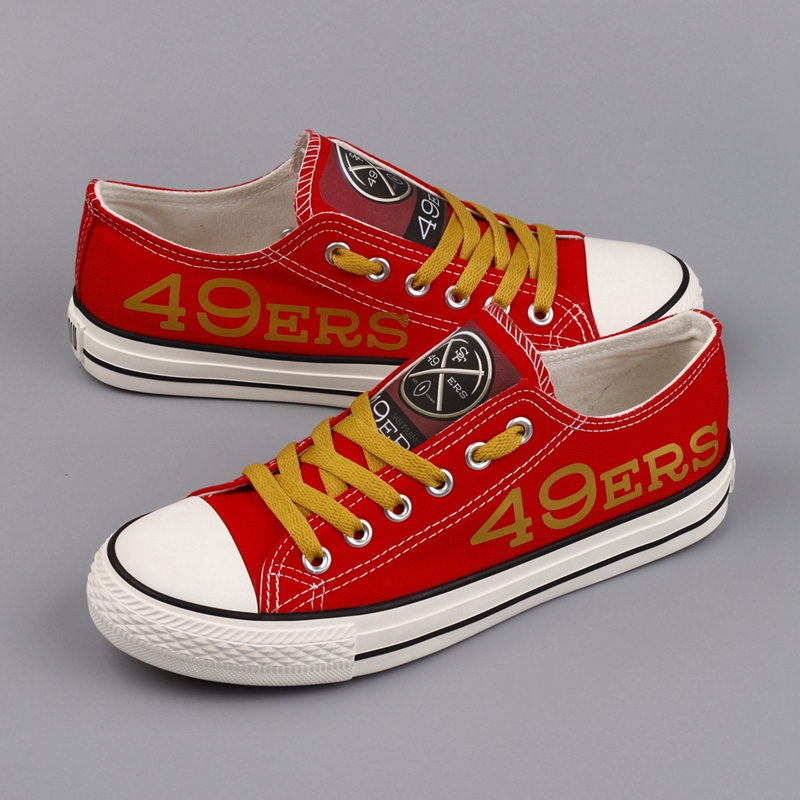 Women's San Francisco 49ers Repeat Print Low Top Sneakers 001