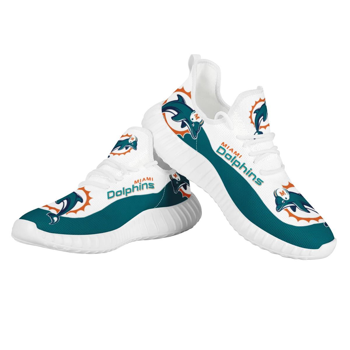 Women's Miami Dolphins Mesh Knit Sneakers/Shoes 006 Women's Miami Dolphins Mesh Knit Sneakers/Shoes 006