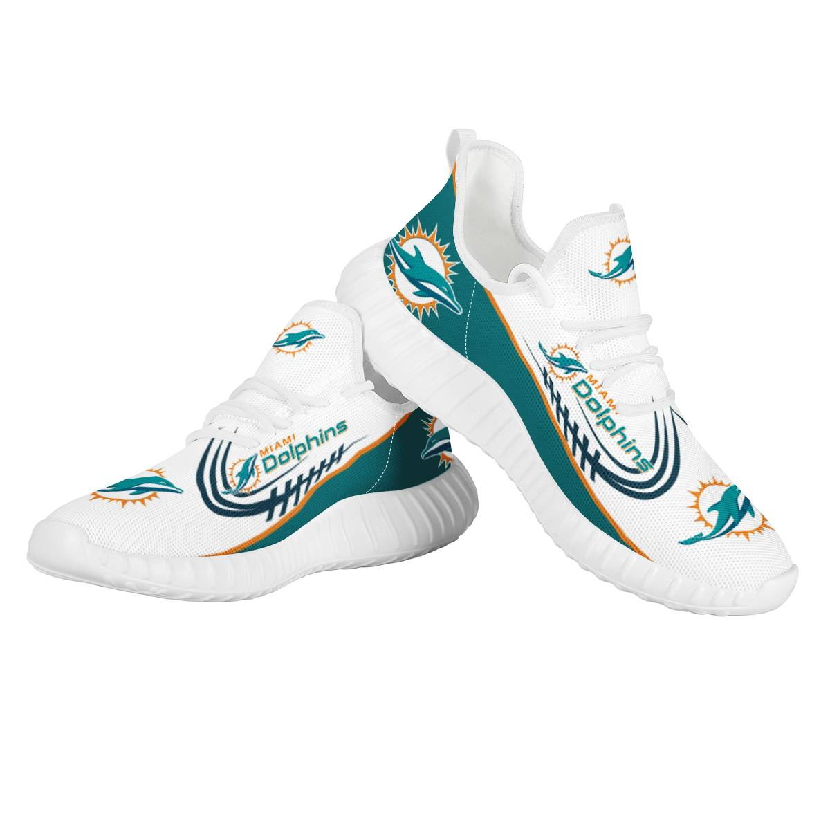Women's Miami Dolphins Mesh Knit Sneakers/Shoes 004 Women's Miami Dolphins Mesh Knit Sneakers/Shoes 004