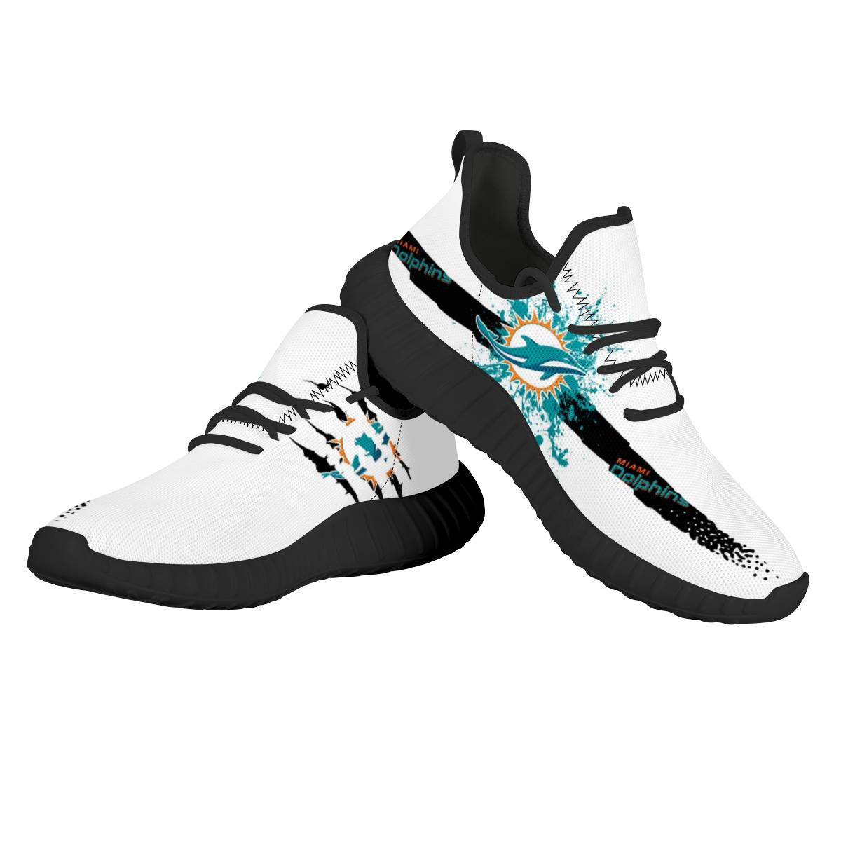Women's Miami Dolphins Mesh Knit Sneakers/Shoes 007 Women's Miami Dolphins Mesh Knit Sneakers/Shoes 007