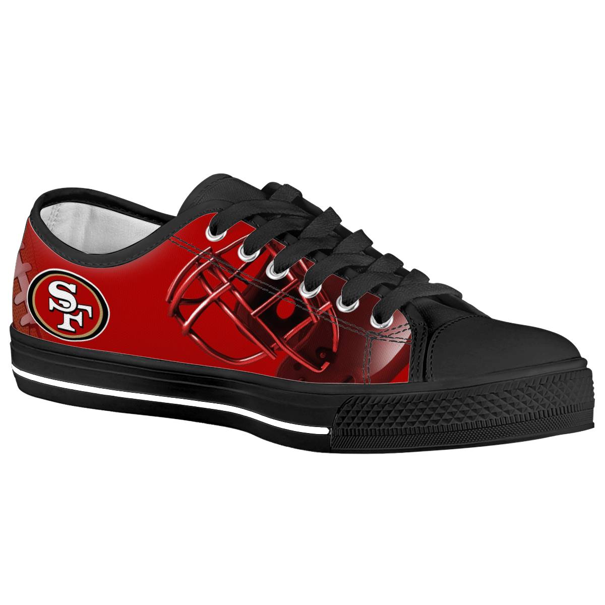 Men's San Francisco 49ers Low Top Canvas Sneakers 003 Men's San Francisco 49ers Low Top Canvas Sneakers 003