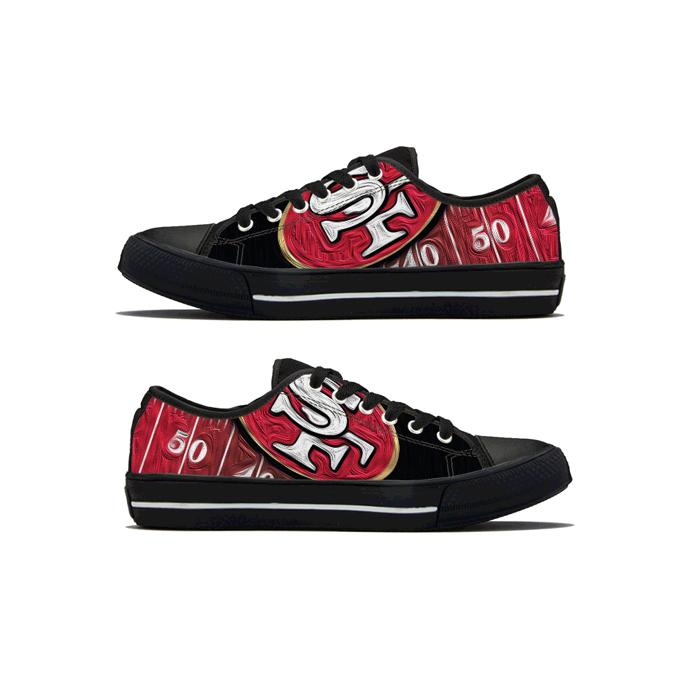 Men's San Francisco 49ers Low Top Canvas Sneakers 007