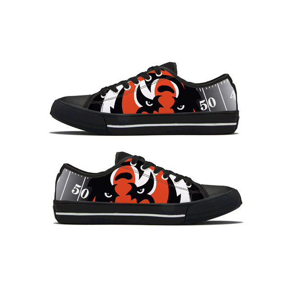 Men's Cincinnati Bengals Low Top Canvas Sneakers 007
