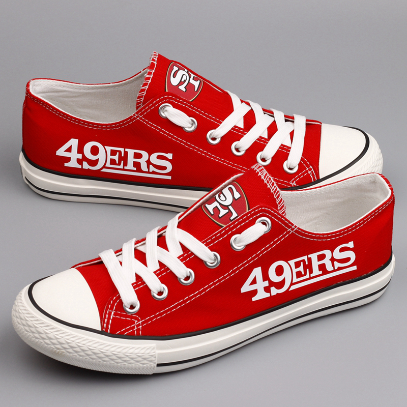 Women's San Francisco 49ers Repeat Print Low Top Sneakers 005