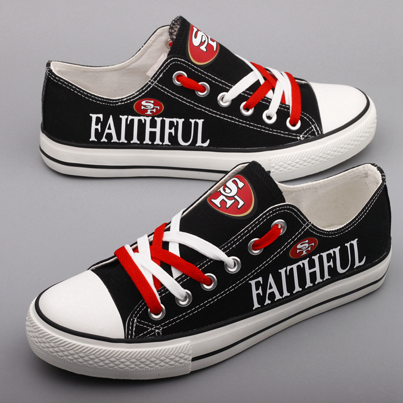 Women's San Francisco 49ers Repeat Print Low Top Sneakers 006