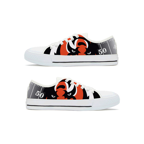 Men's Cincinnati Bengals Low Top Canvas Sneakers 004 Men's Cincinnati Bengals Low Top Canvas Sneakers 004