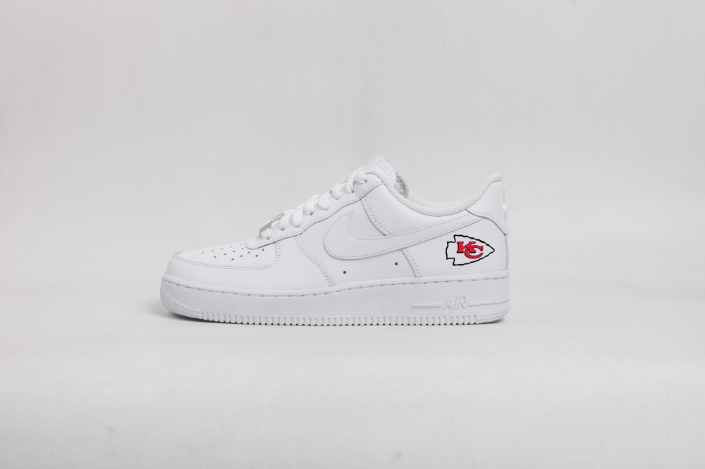 Women's Kansas City Chiefs Air Force 1 White Shoes 001 Women's Kansas City Chiefs Air Force 1 White Shoes 001