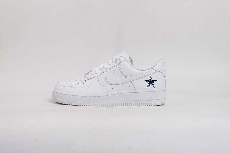 Women's Dallas Cowboys Air Force 1 White Shoes 001 Women's Dallas Cowboys Air Force 1 White Shoes 001
