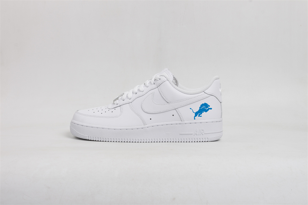 Women's Detroit Lions Air Force 1 White Shoes 001 Women's Detroit Lions Air Force 1 White Shoes 001