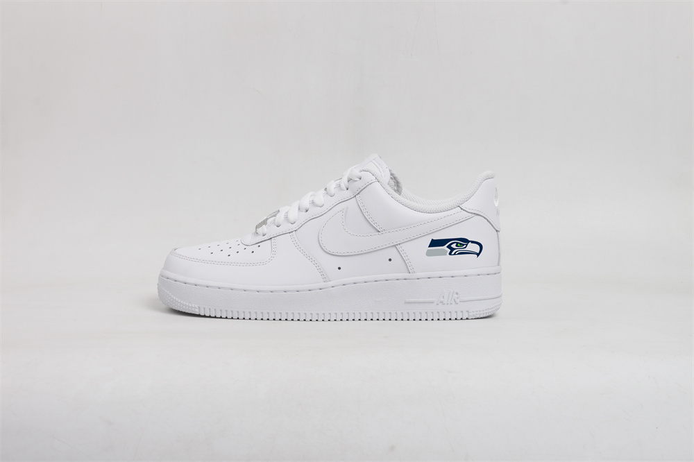 Women's Seattle Seahawks Air Force 1 White Shoes 001 Women's Seattle Seahawks Air Force 1 White Shoes 001
