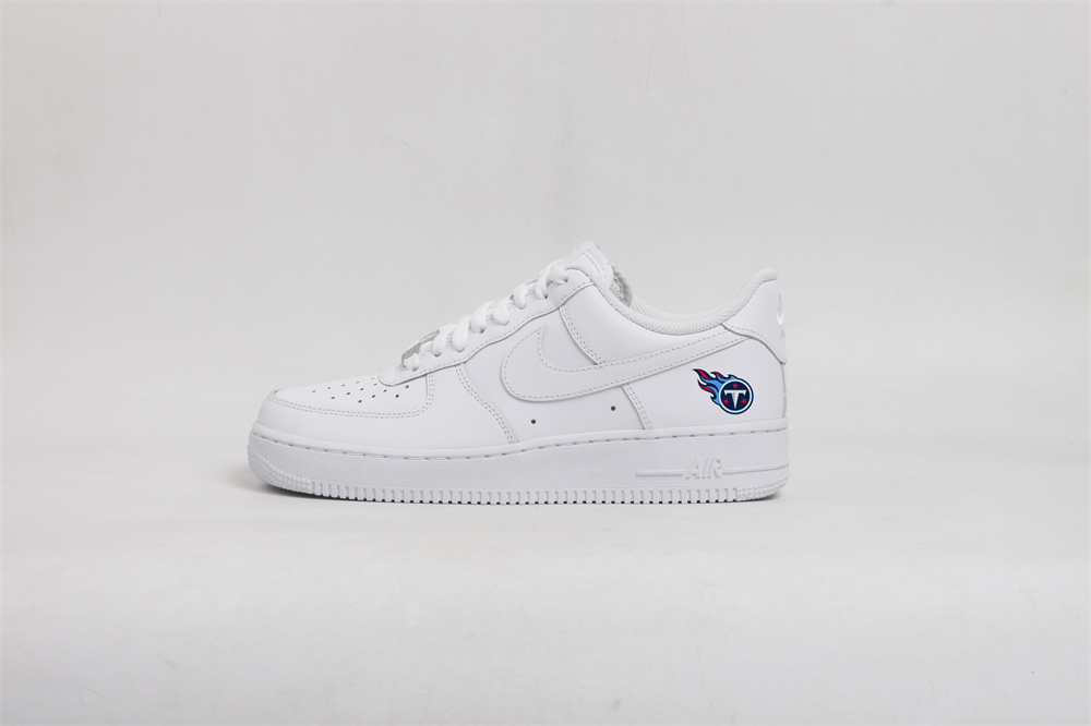 Women's Tennessee Titans Air Force 1 White Shoes 001 Women's Tennessee Titans Air Force 1 White Shoes 001