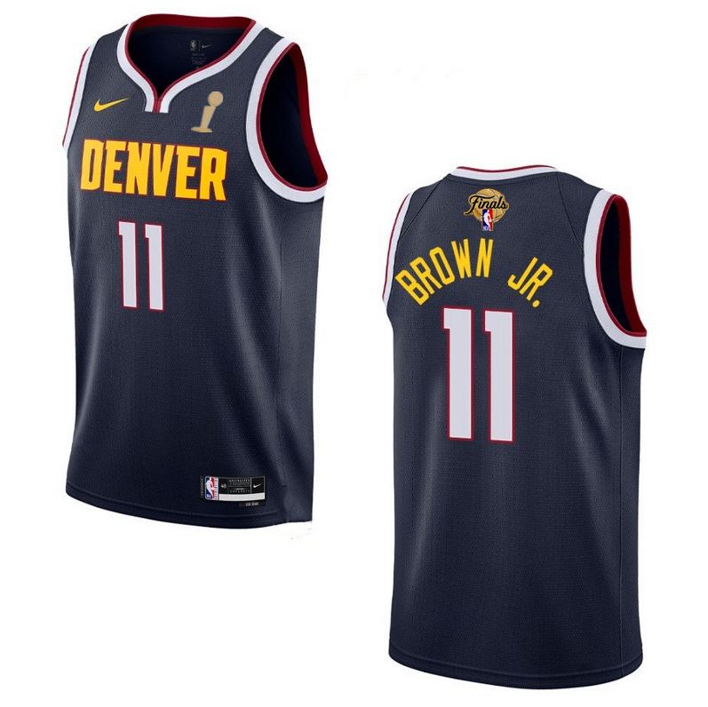 Men's Denver Nuggets #11 Bruce Brown Navy 2023 Finals Champions Icon EditionStitched Basketball Jersey Men's Denver Nuggets #11 Bruce Brown Navy 2023 Finals Champions Icon EditionStitched Basketball Jersey
