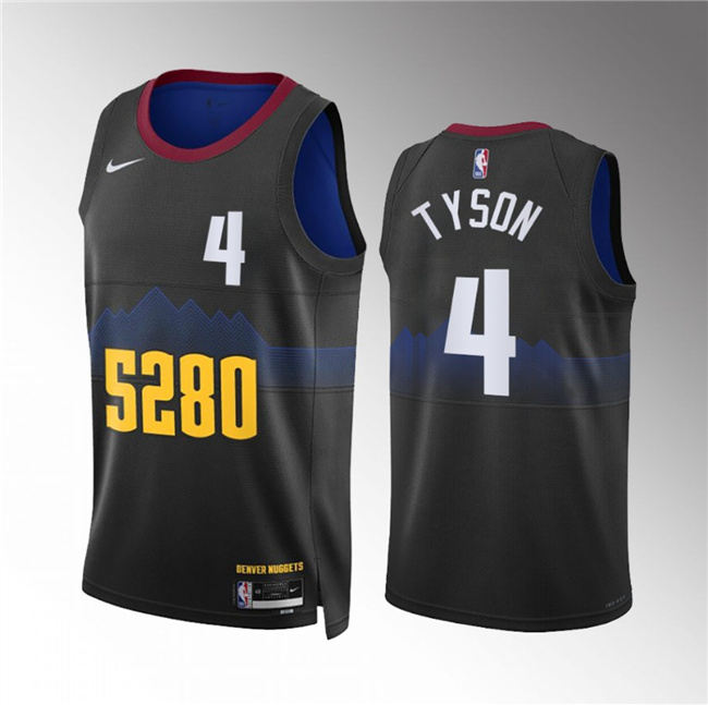 Men's Denver Nuggets #3 Hunter Tyson Black 2023 City Edition Stitched Basketball Jersey Men's Denver Nuggets #3 Hunter Tyson Black 2023 City Edition Stitched Basketball Jersey