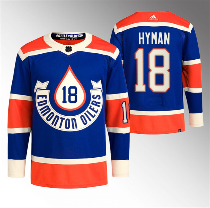 Men's Edmonton Oilers #18 Zach Hyman2023 Royal Heritage Classic Primegreen Stitched Jersey Men's Edmonton Oilers #18 Zach Hyman2023 Royal Heritage Classic Primegreen Stitched Jersey