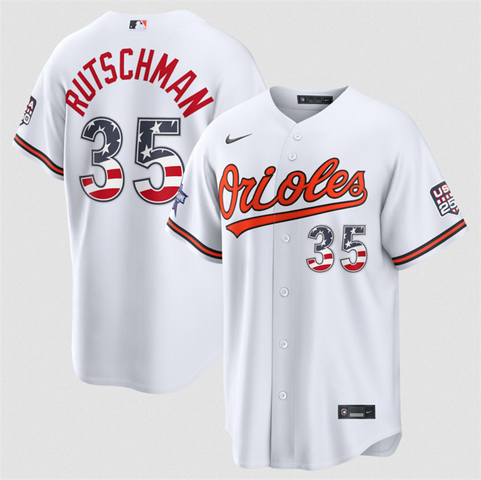 Men's Baltimore Orioles #35 Adley Rutschman White 2026 All-Star Edition Stars & Stripes Stadium Pick-A-Player Stitched Baseball Jersey