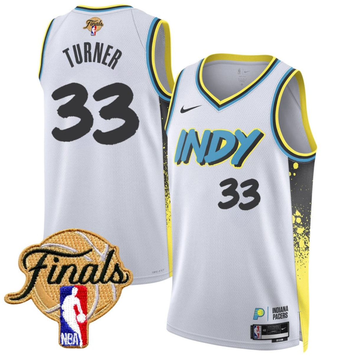 Men's Indiana Pacers #33 Myles Turner White 2024/25 City Edition Stitched Basketball Jersey