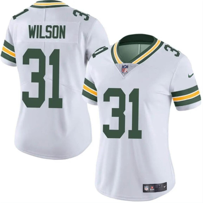 Women's Green Bay Packers #31 Emanuel Wilson White Vapor Untouchable Limited Stitched Jersey(Run Small) Women's Green Bay Packers #31 Emanuel Wilson White Vapor Untouchable Limited Stitched Jersey(Run Small)