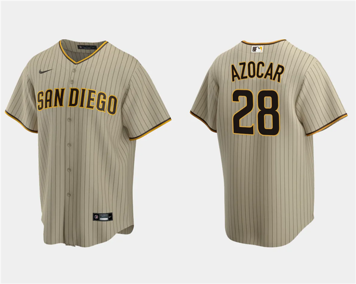 Men's San Diego Padres #28 José Azocar Tan Cool Base Stitched Jersey Men's San Diego Padres #28 José Azocar Tan Cool Base Stitched Jersey