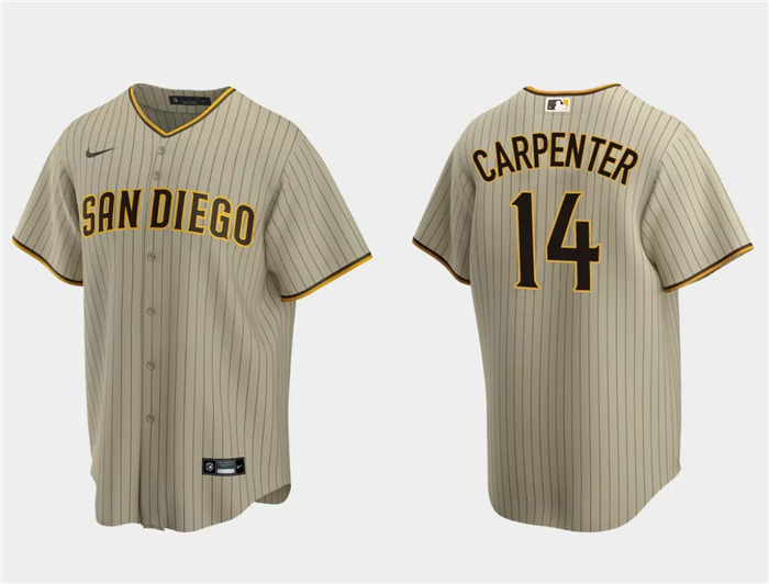 Men's San Diego Padres #14 Matt Carpenter Tan Cool Base Stitched Jersey Men's San Diego Padres #14 Matt Carpenter Tan Cool Base Stitched Jersey