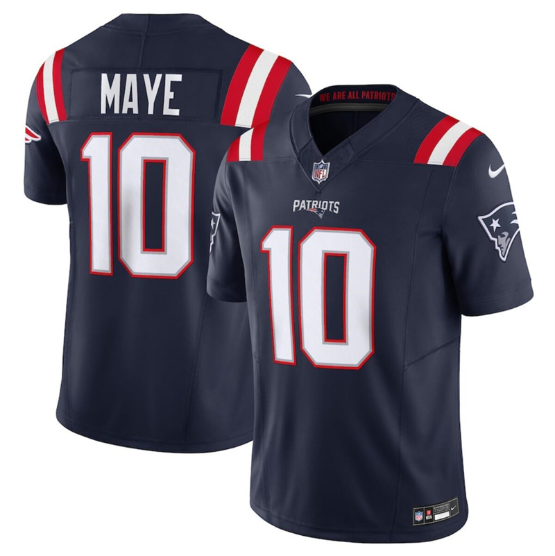 Youth New England Patriots #10 Drake Maye Navy 2024 Draft F.U.S.E Vapor Limited Stitched Football Jersey Youth New England Patriots #10 Drake Maye Navy 2024 Draft F.U.S.E Vapor Limited Stitched Football Jersey