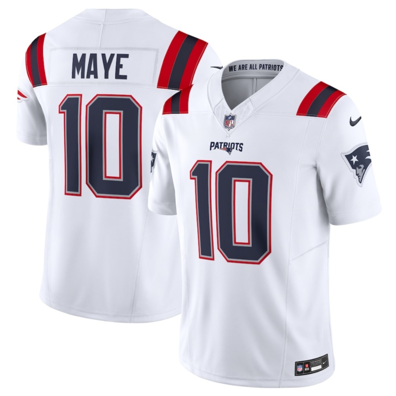 Youth New England Patriots #10 Drake Maye White 2024 Draft F.U.S.E Vapor Limited Stitched Football Jersey Youth New England Patriots #10 Drake Maye White 2024 Draft F.U.S.E Vapor Limited Stitched Football Jersey