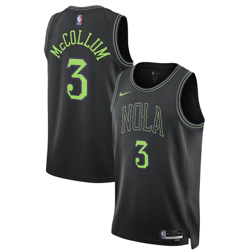 Men's New Orleans Pelicans #3 Jordan Poole Black 2025/26 City Ediiton Stitched Basketball Jersey