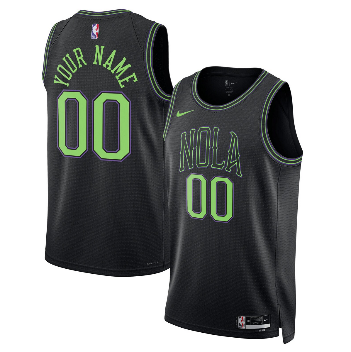 Men's New Orleans Pelicans Active Player Custom Black 2025/26 City Ediiton Stitched Basketball Jersey